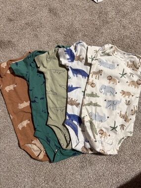 Carter's Baby One-Piece Bodysuit Pack - Cream, Blue, Green, Brown